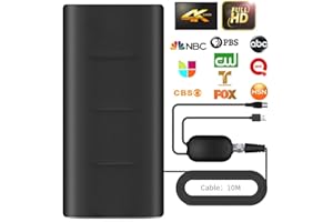 TE-VOZE 2025 Potente Antenna TV Interna Regolabile Amplificata,600KM Gamma 360° Ricezione del Segnale Digitale HDTV Antenne,Support 4K 1080P Tutti i Vecchi Smart TV,10M Cable Coaxial de Alta Ganancia