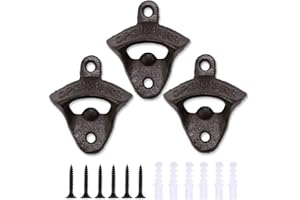 AROLA 3 Pack Gusseisen Wandflaschenöffner mit Schrauben, Vintage Bier Flaschenöffner Geeignet für Bars Hotels Homes.