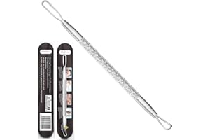 FIXBEE Milia Extracteur de points noirs pour soins de la peau du visage et du nez – Grattoir à points noirs, outil de retrait d’acné, bouton-pression
