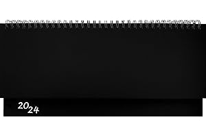 PUREPAPER Planning Settimanale 2024 - da Tavolo - Scrivania - Gennaio Dicembre - 30x14, NERO