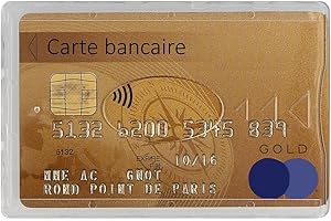 Color Pop® Etui Rigide blindé 1 Carte bancaire Anti-piratage (Anti-RFID)- Fabrication française - Protection des données bancaires - 6 x 9 cm (Transparent)