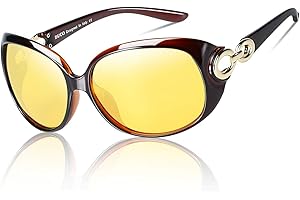DUCO Damskie okulary HD do jazdy nocnej dla kierowców samochodowych, eleganckie owalne okulary do jazdy nocnej 1220