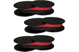 Liameph 3 Pieces Universal Typewriter Ribbon,Black and Red Ink Ribbon Twin Spool Vintage Typewriter Ink Ribbon Twin Spool Replacement,Office and Home Use,Compatible with Most Typewriters