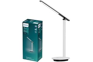 Ivory Skrivbordslampa - Vit, 5W, 2700-3600-5000 Kelvin, USB, 15 000 timmar, Steg Dimring, Ljuskälla ingår