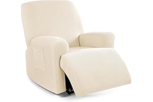 ZEAINK Funda de Sillón Relax Reclinable Elástica 1/2/3 Plaza , Jacquard Funda Reclinable 4/6/8 Piezas con Bolsillos Laterales, Antideslizante Extraíbles y Lavables Fundas Reclinable Protector ( Color : #6 ,
