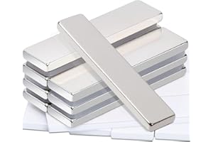 MAGXCENE 8 pcs Imán Rectangular Neodimio Imanes Imanes de Neodimio, 40X10X3mm N52 Imanes Neodimio Imanes Adhesivos para Tarmario de Cocina, Pizarra Blanca, Tablero Magnético, Oficina
