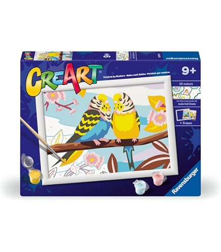 23707 Ravensburger - CreArt Serie D: Gattini, Kit per Dipingere con i Numeri, Contiene una Tavola Prestampata, Pennello, Colori e Accessori, Gioco Creativo per Bambini, Età 7+, Gatti – Full Toys