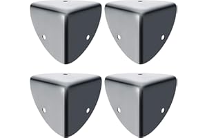 SAYAYO Eckenschutz Metall Kantenschutz Metall Schwarz Protektoren zum Umwickeln von Winkeln Holzkisten, Kofferraumboxen, Flightcases 4 Stück, EBJ039B-4P