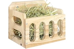SHURZZESJ Mangiatoia per fieno per conigli, in legno, per porcellini d'India, mangiatoia per fieno, in legno, per piccoli animali domestici, coniglietti, porcellini d'India, cincillà