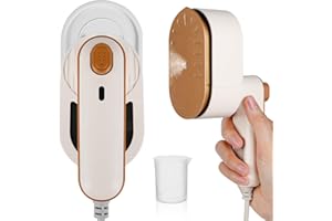 Mini Reisebügeleisen, Euakee Kleines Steamer Dampfbügeleisen Kleidung Keramikplattendesign, Faltbares 30 Sekunden Schnelles Aufheizen, Handdampfbügler Bügeleisen Dampf für Zuhause (Beige)