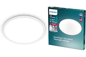 Superslim Rund Taklampa - Vit, 18W, 4000 Kelvin, 20 000 timmar, Steg Dimring, Ljuskälla ingår