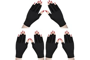SYHOOD 3 Paar UV Shield Handschuh Gel Maniküre Handschuh Anti UV Fingerlose Handschuhe Schützen die Hände vor UV-Licht Lampe Maniküre Trockner (Farbe Set 1)