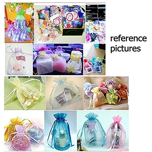 ilauke 100x Organzabeutel Schmuckbeutel Organzasäckchen Geschenk Organza Hochzeit Säckchen Fest Party Beutel 7 X 9cm (100x weiß) - 5