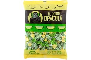 Caramelos Cerdán - Caramelos Halloween El Conde Drácula Sabor Melón | Caramelo Duro Sin Gluten ni Alérgenos | Ideal para Fiestas, Eventos y Cumpleaños | Medio Kilo - Bolsa de 500 gr