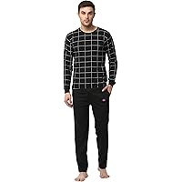 VIMAL JONNEY Cotton Blend Night Suit for Men with Round Neck Full Sleeve T-Shirt and Track Pant-VJ-MNS-TTP-GROUP24