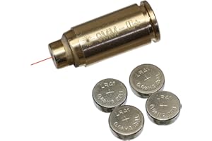 MAYMOC 9MM Bore Sight Red Dot Cartucho con 2 Juegos de baterías