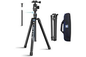 SIRUI Carbon Fibre Tripod for Camera, 154cm Compact Lightweight Tripod with Panoramic Ball Head E-10, Travel Tripod for Macro Shooting, for Camera, DSLR, Camcorder, Max Load 10kg, Traveler X-II