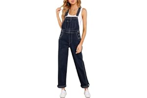 luvamia Overalls Women Denim Straight Leg Stretch Jeans Jumpsuits Overall Regular Fit Bib Jean Comfy Adjustable Straps