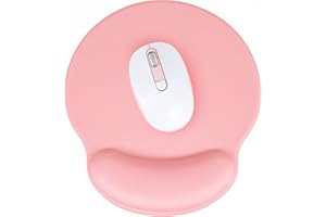 Hsurbtra Ergonomic Mouse Pad with Wrist Rest Support, Gel Mouse Pads with Non-Slip PU Base, Pain Relief Memory Foam Mousepad for Laptop PC, Cute Office Supplies Desk Decro Accessories Rose Gold