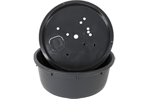 CLGarden Springbrunnenbecken Set mit ø 88cm GFK Deckel 150 Liter PE Becken für Springbrunnen Quellstein