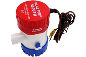 HCHL Automatic Submersible Small Boat Bilge Pump 12/24V Bilge Pump 350/500/750/1100gph Rule Water Pump Used In Boat Seaplane Motor Homes Houseboat (Voltage : 500GPH 12V)