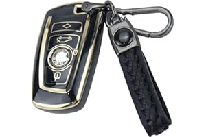 Anevios Funda para Llaves de Coche BMW con Llavero 4 Botones Tup Compatible para BMW Serie 1 2 3 4 5 6 7 M2 M3 M4 M5 M6 F10 F11 F20 F26 F30 F31 Cubierta Funda Protectora para Llave de Coche (Negro)