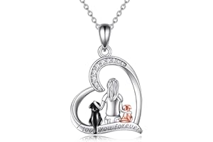 YFN Dog Pendant Necklace Sterling Silver Keepsake Dog Lover Memorial Jewellery Gifts for Women