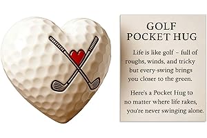POZUAUOA 2 PCS Golf Pocket Hug, Heart-Shaped Golf Accessories with Encouraging Message Card Golfs Gifts for Men UK, Gifts for Golfers Men Emotional Support Gift for Friends Family Colleagues