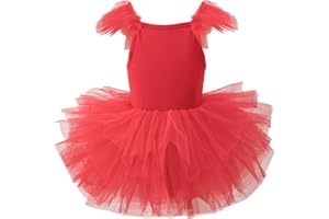 AIEOE Danza Clásica Niña Tutu Vestido Ballet Leotardo de Algodón Sin Mangas (Caballo con Botón) 1-8 Años