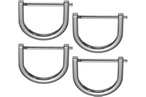 PATIKIL 1-1/4" D-Rings Screw in Shackle, 4 Pcs Horseshoe U Shape D Ring Zinc Alloy Semicircle Buckles Replacement for Purse Keychain Collar Accessories Craft, Black