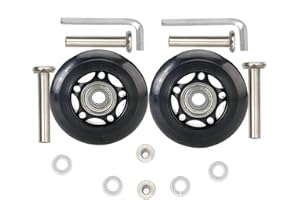 OROSTINA 2 Pcs of Luggage Replacement Wheels 60 * 22mm(2.36"x0.87") with 8mm(0.31") Bearings 35mm(1.38") 40mm(1.57") Axles Wrenches Repair Set for Suitcase and Inline Outdoor Skate
