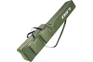 Yideng Bolsa de Pesca, 130 cm/ 51.2 Pulgadas Bolsa de Caña de Pescar de Gran Capacidad de Doble Capa Plegables Multiusos de Pescar Bolsas