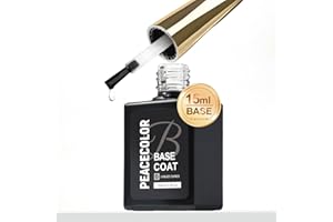 PEACECOLOR Base Coat Vernis Semi Permanent 15ML Soak Off UV/LED Gel UV Vernis à Ongles Base Coat Semi Permanent pour Salons de Manucure et DIY Home