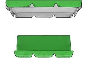 Rpporm Kissen für 3 Sitzer Hollywoodschaukel, inklusive passendem Dach, ideal für den Außenbereich Gartenschaukelsitzbezug Patio Schaukelstuhl Baldachin Deckbezug Wasserdicht Gartendeko