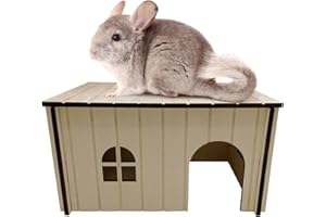 MASCOT PETS Wooden Rabbit House 37x28x20cm | Pet Animal Hide Hideout Ideal For Rabbits Chinchillas and Guinea Pigs | Perfect Nesting Box Slots Together in Seconds (Large)