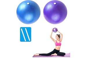 PROVO Confezione da 2 palline morbide per pilates, Core Balance, piccola palla anti scoppio, 23 cm, con cannuccia gonfiabile, per pilates, yoga, allenamento di base e fisioterapia, casa, palestra,