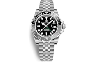 PAGRNE DESIGN Pagani Design GMT Orologio da Uomo Orologio Meccanico Automatico Acciaio Inossidabile Impermeabile 100M, Data, Luminoso, Lunetta in Ceramica, Vetro Zaffiro Orologi da Polso