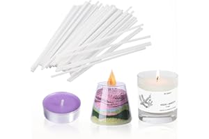 Scentoria Kerzendocht, Baumwoll Docht Ohne Sockel 10 cm, 100 Stück Rauchfrei Dochte für Kerzen, Kerzendochte für Kerzensand, Container Kerze, Novelty Kerze, Schwimmkerze, Teelichtkerze