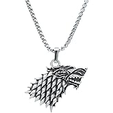 This Different Game Of Thrones Wolf Knitted Chain Necklace - Silver Plated - Men's Women's Necklace - No:1359