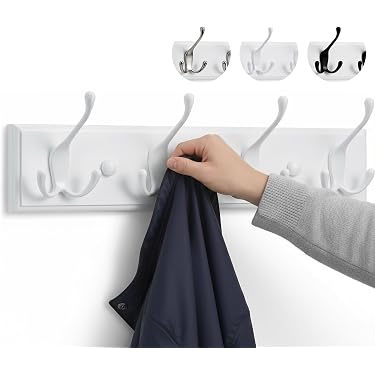 Appendiabiti Da Parete Optish Da 15 Ganci - Set Da 2, Alluminio Antigraffio, Per Ingresso, Camera, Bagno, Nero