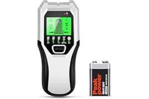FOLAI Stud Detector, Wall Scanner,5-in-1 Stud Detector for Wood, AC Wire, Metal Studs, Cables, Joists, with LCD Display(Green Screen)