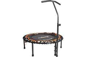 MXL MAXIMUS LIFE MXL FIT Bounce PRO Bungee Rebounder with T-Bar Handle - Premium Indoor Mini Trampoline for Adults Silent Low-Impact Bounce, Half-Folding with Foldable Steel Legs & Carry Bag - 40" 400lb limit