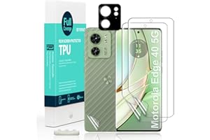Ochraniacz ekranu IBYWIND dla Motorola Edge 40 5G 6,55",z 2-częściową elastyczną folią TPU,1-częściową osłoną obiektywu aparatu,1-częściową folią z włókna węglowego[czytnik linii papilarnych]