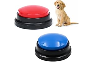 Cerioll Buzzer Enregistrable, Buzzer Chien, Buzzer Sonore et Lumineux, 2 Pièces Bouton Chien, Bouton Enregistreur, Buzzer Sonore, Bouton Chien Communication, Boutons pour Chiens pour la Communication