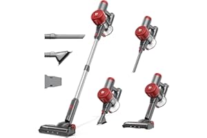 VOZASCLY L6 Aspirapolvere Senza Fili, 4-in-1 Scopa Elettrica Senza Fili Potenze, Antigroviglio Aspirapolvere Verticale Potente 15Kpa, Leggero & Versatile per Tappeti, Pavimenti, Capelli