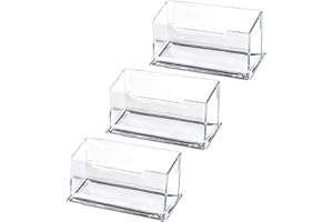 Unvtap Pack of 3 Clear Business Card Holder, Acrylic Business Card Holder, Business Card Holder, Desktop Business Card Holder for Office, Collection, Organiser