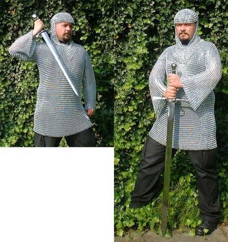 Medieval zincplated Chain Mail Shirt size M, butted
