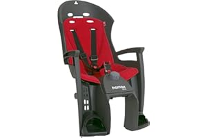 HAMAX Unisex-Youth Siesta Pannier Rack Mount Child Bike Seat Rear Childseat, Grey/Red, One Size