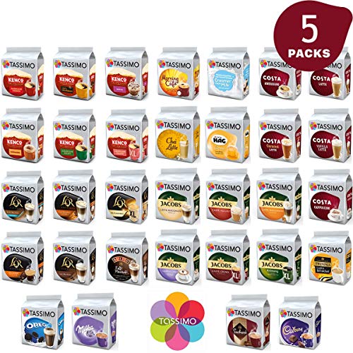 Tassimo Pods - Pick Any 5 Packs, Choose from 32 Coffee Flavours