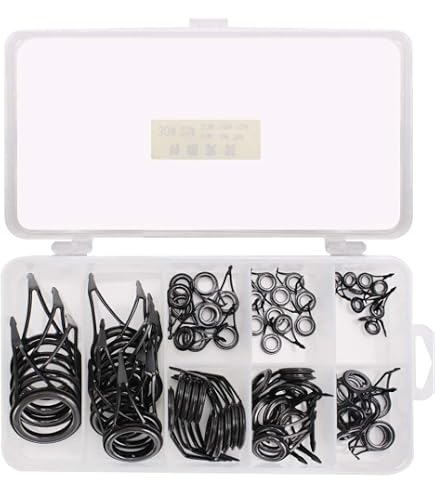 Ocobudbxw Anillo guía de caña de pescar Guía de línea de poste anillos superiores plegables de acero inoxidable telescópico DIY anillo de Kit de reparación de accesorios de aparejos reemplazo